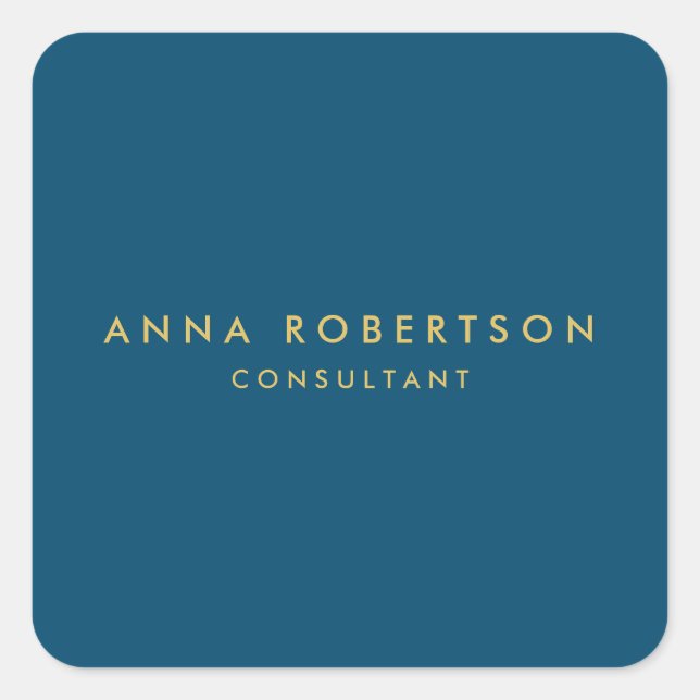 Adesivo Quadrado Mínimo de tendências profissionais de cores Dourad (Frente)