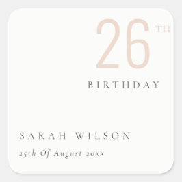 Adesivo Quadrado Mínimo Elegante Bold Dusky Esfrega Qualquer Noite 