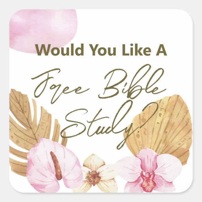 Adesivo Quadrado Ministério da JW fornece estudo de Bíblia por cart (Frente)