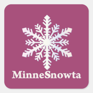 Adesivo Quadrado MinneSnowta com Floco de Neve