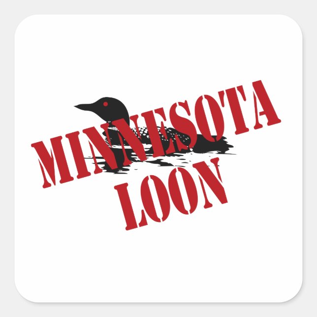 Adesivo Quadrado Minnesota Loon (Frente)