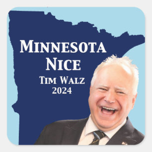 Adesivo Quadrado Minnesota Nice Tim Walz