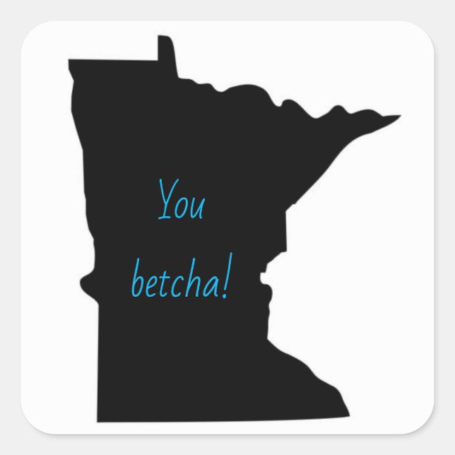 Adesivo Quadrado Minnesota Personalizável Betcha Stickers (Frente)