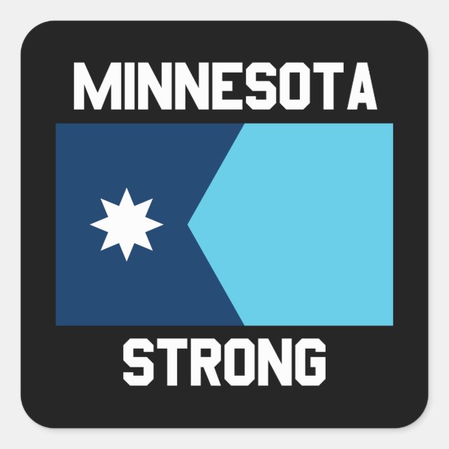 Adesivo Quadrado Minnesota Strong Square Sticker (Frente)