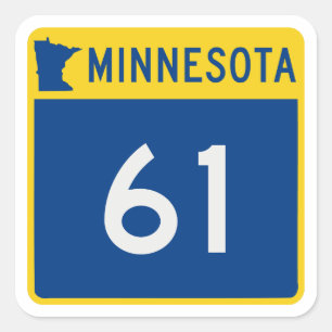 Adesivo Quadrado Minnesota Trunk Highway 61
