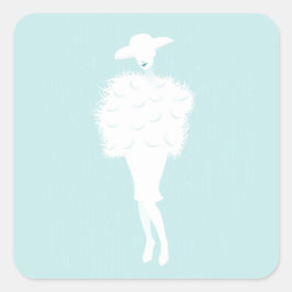 Adesivo Quadrado Mint Chic Fashion Lady Square Sticker