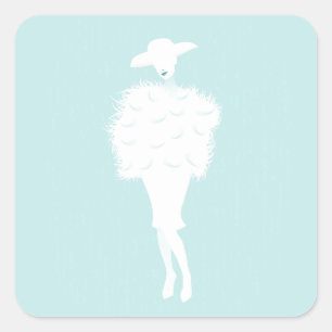 Adesivo Quadrado Mint Chic Fashion Lady Square Sticker