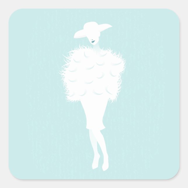 Adesivo Quadrado Mint Chic Fashion Lady Square Sticker (Frente)