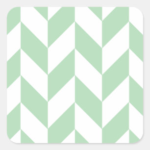 Adesivo Quadrado Mint Green Herringbone Pattern