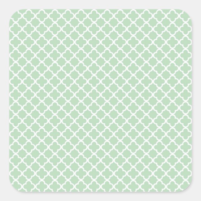 Adesivo Quadrado Mint Quatrefoil (Frente)