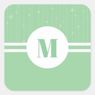 Adesivo Quadrado Mint verde stripes monograma pastel mínimo