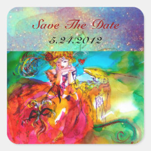 Adesivo Quadrado MIRANDOLINA, rosa, amarelo fuchsia