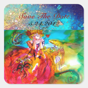 Adesivo Quadrado MIRANDOLINA, rosa, amarelo fuchsia