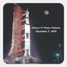 Adesivo Quadrado Missão da Lua Apollo 17