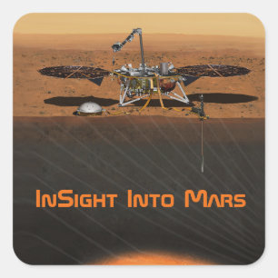 Adesivo Quadrado Missão do Lander de Marte da introspecção