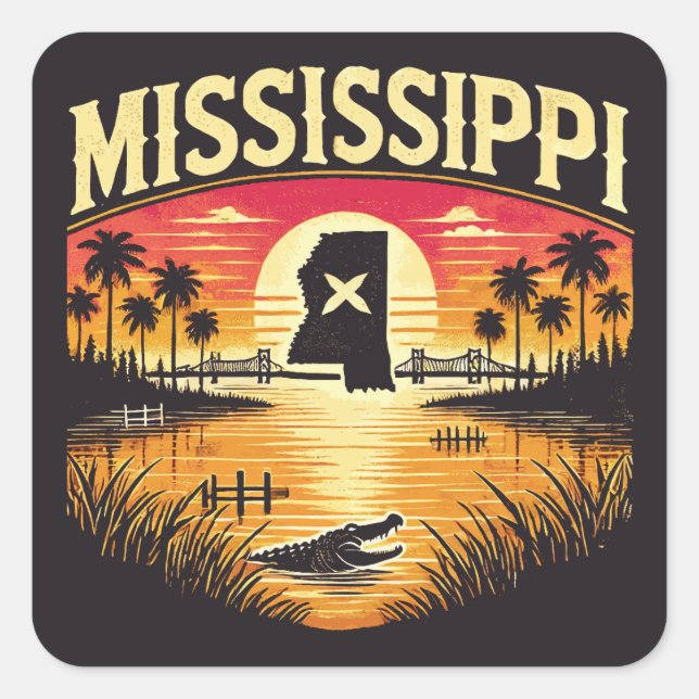 Adesivo Quadrado Mississippi (Frente)