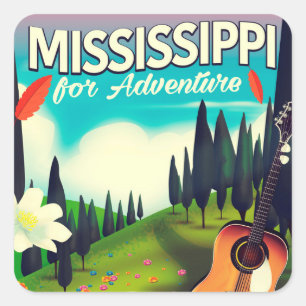Adesivo Quadrado Mississippi para a aventura