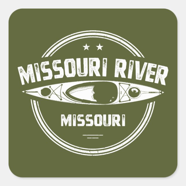 Adesivo Quadrado Missouri River Missouri (Frente)