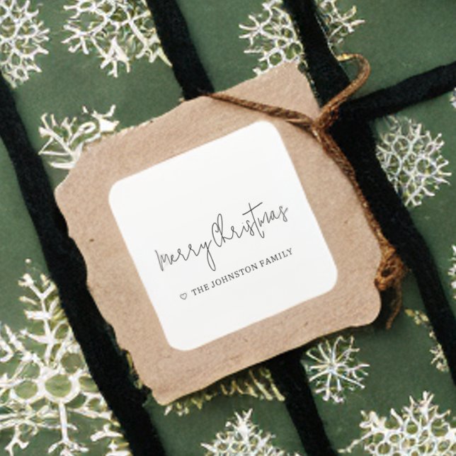 Adesivo Quadrado Misterialista Feliz Natal Branco Negro (Criador carregado)