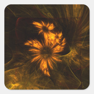 Adesivo Quadrado Místique Garden Abstrato Art Square Sticker