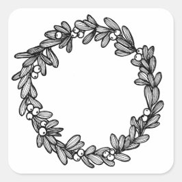 Adesivo Quadrado Mistletoe Wreath