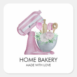 Adesivo Quadrado Misturador de Aquarelas e Flores