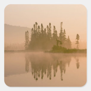 Adesivo Quadrado Misty Dawn sobre East Inlet, Pittsburg, Nova
