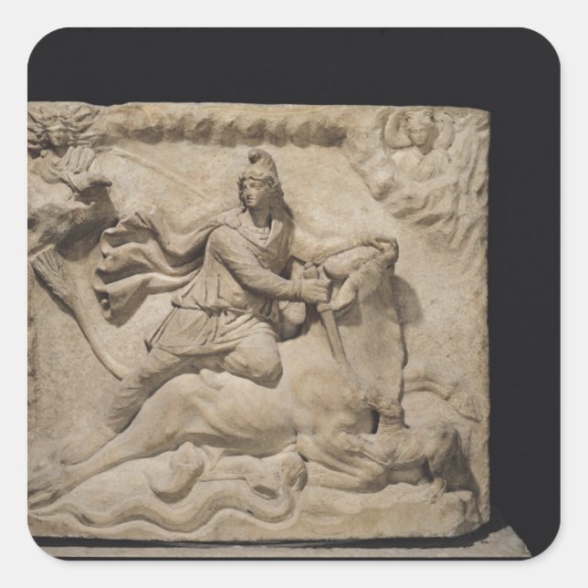 Adesivo Quadrado Mithras Sacrificando o Touro, segundo século 3 (Frente)