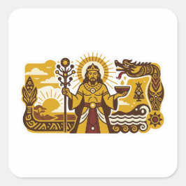 Adesivo Quadrado Mitologia Batak (Mulajadi na Bolon)
