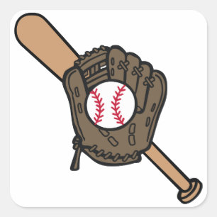 Adesivo Quadrado Mitt & Bat do Baseball