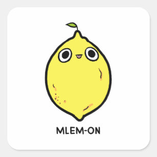 Adesivo Quadrado Mlem on Funny Lemon Fruta Pun Sticker
