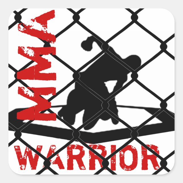 Adesivo Quadrado MMA WARRIOR Sticker (Frente)