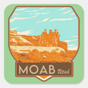 Adesivo Quadrado Moab Utah Square Stickers