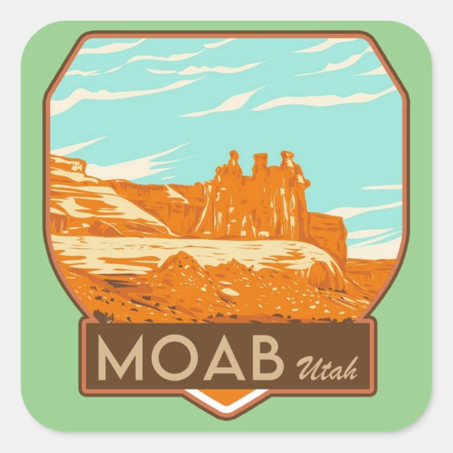 Adesivo Quadrado Moab Utah Square Stickers (Frente)
