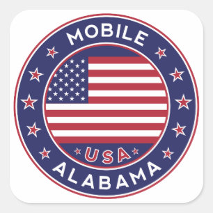 Adesivo Quadrado Mobile, Alabama