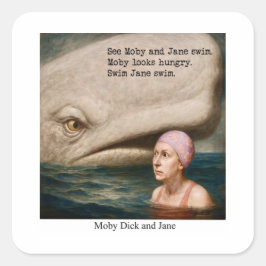Adesivo Quadrado Moby Dick e Jane