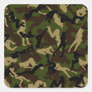 Adesivo Quadrado Moça Camo Stickers
