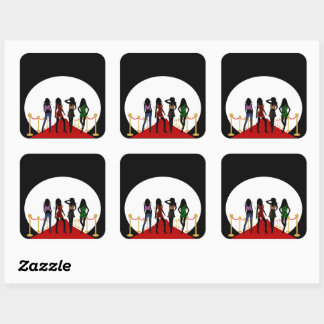 Adesivo Quadrado Moças de moda nos Stickers da Praça Vermelha