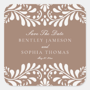 Adesivo Quadrado Mocha Brown Talavera Fiesta Salve o Envelope de Da