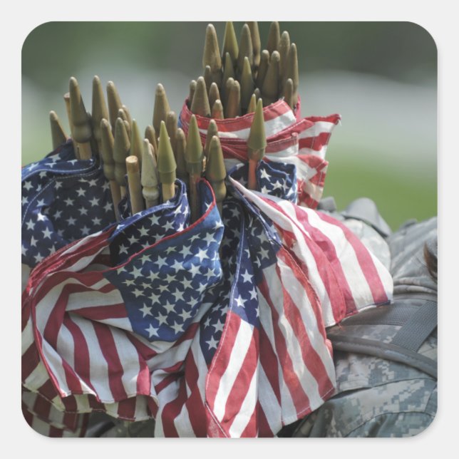 Adesivo Quadrado Mochila de um soldado do Exército (Frente)