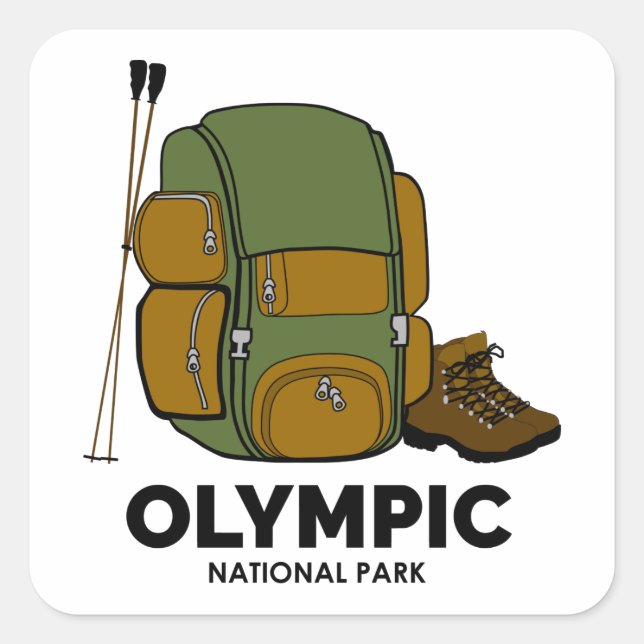 Adesivo Quadrado Mochila do Parque Nacional da olimpiadas (Frente)