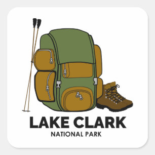 Adesivo Quadrado Mochila do Parque Nacional Lake Clark