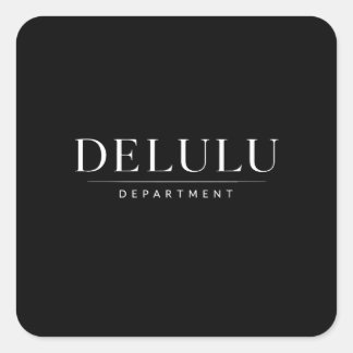 Adesivo Quadrado Moda de Rua da Seção Delulu Marca Falsa Estética