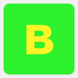 Adesivo Quadrado Moda de Trendência Amarelo Verde Neon Elegante
