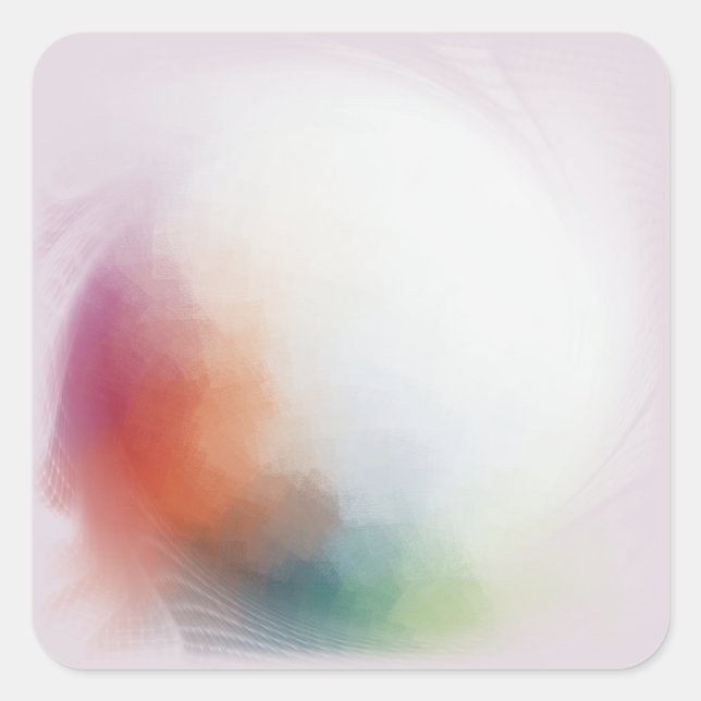 Adesivo Quadrado Modelo Abstrato Moderno Colorido Personalizado em  (Frente)