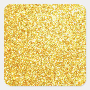 Adesivo Quadrado Modelo Clássico do Vazio Glitter Dourado