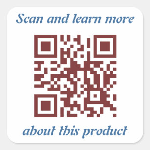 Adesivo Quadrado Modelo da informação de produto do código de QR