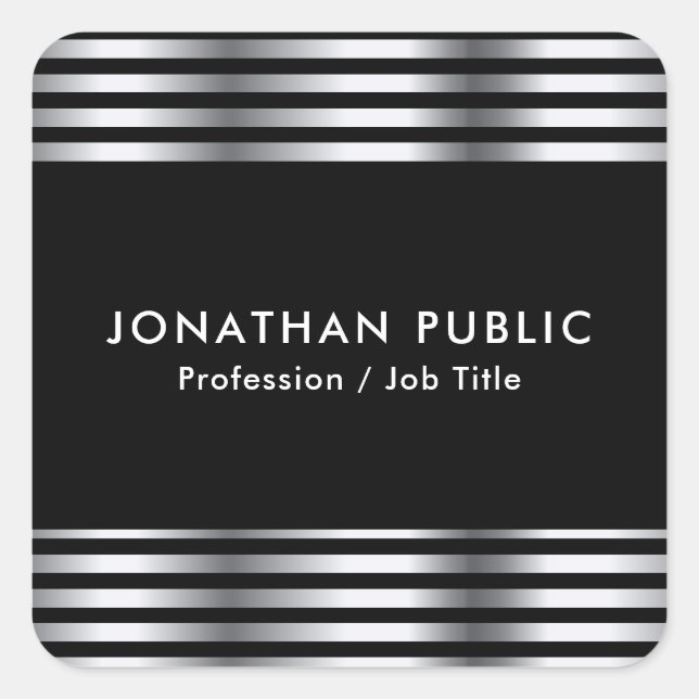 Adesivo Quadrado Modelo de aparência silenciosa personalizável (Frente)