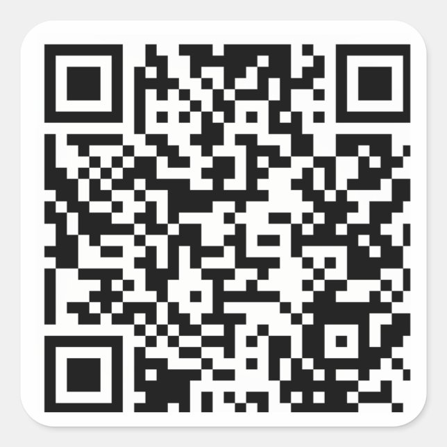 Adesivo Quadrado Modelo de Código QR Personalizado (Frente)