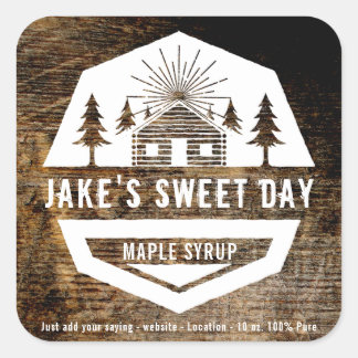 Adesivo Quadrado Modelo De Design De Cabina Rústica Para Qualquer R